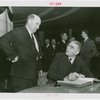 North Dakota Day - John Moses (Governor) signs guestbook)