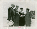 Ohio - Bricker, John W. (Governor) - With wife, shaking Fiorello LaGuardia's hand