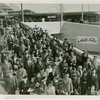 Opening Day - 1940 Season - Crowd in front of Long Island Rail Road station