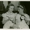 Opening Day - 1940 Season - Girls holding ""Hello Folks"" labels