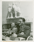 Opening Day - 1940 Season - Boy and father eating lunch