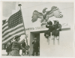 Opening Day - 1940 Season - Boy Scout and kids in front of Federal Building