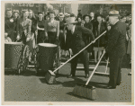 Parades - Street Cleaning - Fiorello LaGuardia, Harvey Gibson and others sweeping Broadway