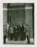 Pennsylvania Participation - Governors - Governor Arthur H. James cutting cord at building