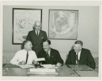 Petroleum - Grover Whalen and oil industry officials at contract signing