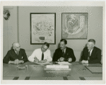 Petroleum - Grover Whalen and oil industry officials at contract signing