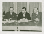 Poland Participation - Baron Stefan Ropp (High Commissioner) and Grover Whalen sign contracts