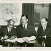 Puerto Rico Participation - Grover Whalen, Fenrnando J. Geigel (Director of Agriculture and Commerce) and Jose Matienzo signing contracts
