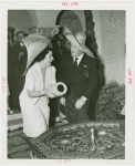 Puerto Rico Participation - Grover Whalen and woman pouring water into fountain