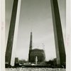 Pylons - Twin pylons in front of Trylon and Perisphere Construction