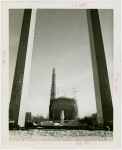 Pylons - Twin pylons in front of Trylon and Perisphere Construction