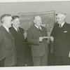 Queens, Borough of - Harvey Gibson receiving check for Queensborough Host House rent