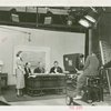Radio Corporation of America (RCA) - Lenox R. Lohr (President of National Broadcasting Company), David Sarnoff (President of RCA) and Grover Whalen signing contracts while being filmed for television