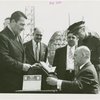 Radio Corporation of America (RCA) - Grover Whalen and William Winterbottom using teletype to send opening ceremony invitations to the ruling heads of all nations