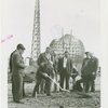 Radio Corporation of America (RCA) - William Winterbottom (Vice President of Radio Communications) and group with teletype at groundbreaking for RCA exhibit