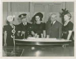 Radio Corporation of America (RCA) - Three ""Miss Televisions,"" Harvey Gibson and James E. Robert with model of boat