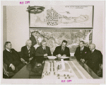 Railroads on Parade - Grover Whalen, J.M. Davis (President of the Delaware, Lackawanna, and Western Railroad and Chairman of World's Fair Committee of Eastern President's Conference) and officials signing contract