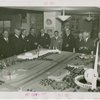 Railroads on Parade - Grover Whalen, J.M. Davis (President of the Delaware, Lackawanna, and Western Railroad and Chairman of World's Fair Committee of Eastern President's Conference), and officials looking at model