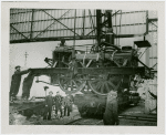 Railroads on Parade - John Bull train being lifted into building