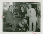 Railroads on Parade - Marguerite Temple (actress and one-millionth visitor to Coronation Scot), Louis Beale (United Kingdom General Commissioner to Fair) and L.G. Coleman (Railroad Exhibit Commissioner) in lounge car