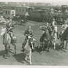Railroads on Parade - Men on horses in front of train