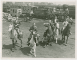 Railroads on Parade - Men on horses in front of train