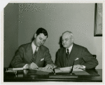 Restaurants - Harvey Gibson and official signing contract for Pabst Blue Ribbon