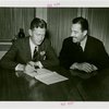Restaurants - Childs - George D. Strohmeyer (President of Childs Company) and Grover Whalen signing contracts