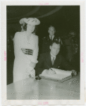 Rhode Island Participation - Governor and Mrs. Vanderbilt signing book