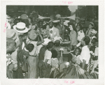 Robinson, Bill - At ticket campaign with crowd in Harlem