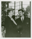 Roosevelt (Franklin Delano and family) - Eleanor Roosevelt and man in Contemporary Art Building
