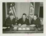 Russia (USSR) Participation - Signing contract with A. A. Troyanovsky (Russian Ambassador to the United States), Constantine A. Oumansky (Counselor of the Russian Embassy at Washington) and Grover Whalen