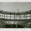 Russia (USSR) Participation - Building - Construction - Raising of flag on steelwork and crowd