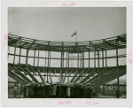 Russia (USSR) Participation - Building - Construction - Raising of flag on steelwork and crowd