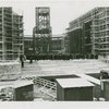 Russia (USSR) Participation - Building - Construction - Raising of flag on steelwork and crowd