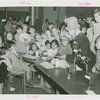 Special Days - Children's Day - Group at lunch table with clown