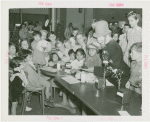 Special Days - Children's Day - Group at lunch table with clown