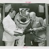 Special Days - Infantile Paralysis Day - Fred Snite - In iron lung with father signing guestbook held by Grover Whalen