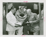 Special Days - Infantile Paralysis Day - Fred Snite - In iron lung with father signing guestbook held by Grover Whalen