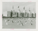 Special Days - Women's Benefit Assn. Day - Women in costumes kneeling in Court of Peace