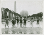 Sports - Women running through water fountain