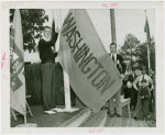 Sports - Banner - Two men raising Washington flag