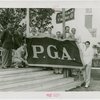 Sports - Banner - Group of men raising Professonal Golfers' Association of America flag