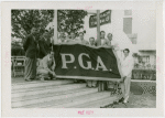 Sports - Banner - Group of men raising Professonal Golfers' Association of America flag