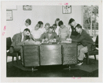 Sports - Baseball - Monte Stratton, Jimmy Dykes and Ted Lyons signing merit cards for boys