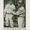 Sports - Baseball - Article on Bill Terry showing Trylon and Perisphere emblem to Casey Stengel