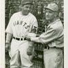 Sports - Baseball - Bill Terry showing Trylon and Perisphere emblem to Casey Stengel