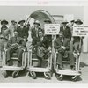 Sports - Baseball - Mel Ott, Bill Terry and Carl Hubbell in pushcarts