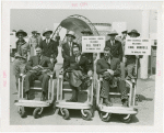 Sports - Baseball - Mel Ott, Bill Terry and Carl Hubbell in pushcarts