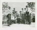 Sports - Baseball - Mel Ott, Gabby Hartnett and Stanley Hack teaching boys how to catch
